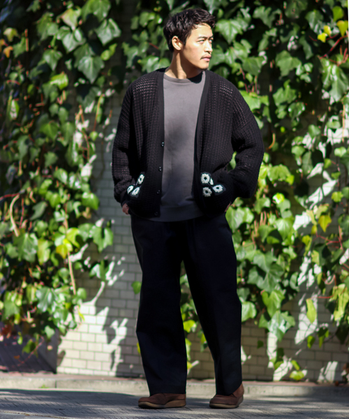 B.C STOCK(ベーセーストック)の「CRH CROCHET KNIT CARDIGAN(ニット/セーター・メンズ・ブラック/ホワイト系その他・MEDIUM/LARGE)」の12枚目の写真