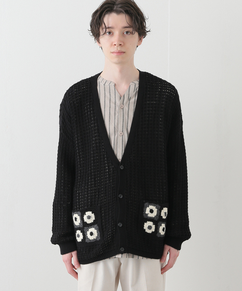 B.C STOCK(ベーセーストック)の「CRH CROCHET KNIT CARDIGAN(ニット/セーター・メンズ・ブラック/ホワイト系その他・MEDIUM/LARGE)」の15枚目の写真