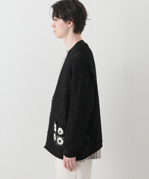 B.C STOCK(ベーセーストック)の「CRH CROCHET KNIT CARDIGAN(ニット/セーター・メンズ・ブラック/ホワイト系その他・MEDIUM/LARGE)」の16枚目の写真