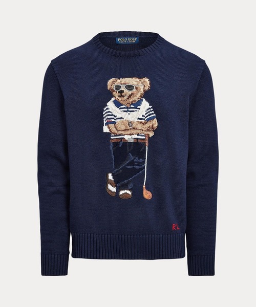 POLO GOLF(ポロ ゴルフ)の「Polo ベア コットンブレンド セーター(ニット/セーター・メンズ・ネイビー系1・XS/L/S/M)」の2枚目の写真