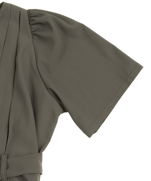 PUNYUS（プニュズ）の「カシュクールロングワンピース（ワンピース・レディース・ベージュ/グリーン/ダークグレー・1/2/4/3）」の6枚目の写真