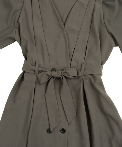 PUNYUS（プニュズ）の「カシュクールロングワンピース（ワンピース・レディース・ベージュ/グリーン/ダークグレー・1/2/4/3）」の7枚目の写真