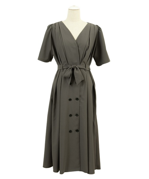 PUNYUS（プニュズ）の「カシュクールロングワンピース（ワンピース・レディース・ベージュ/グリーン/ダークグレー・1/2/4/3）」の12枚目の写真