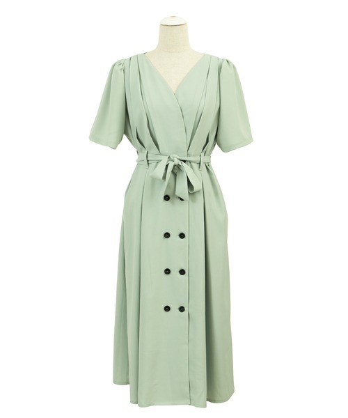 PUNYUS（プニュズ）の「カシュクールロングワンピース（ワンピース・レディース・ベージュ/グリーン/ダークグレー・1/2/4/3）」の13枚目の写真