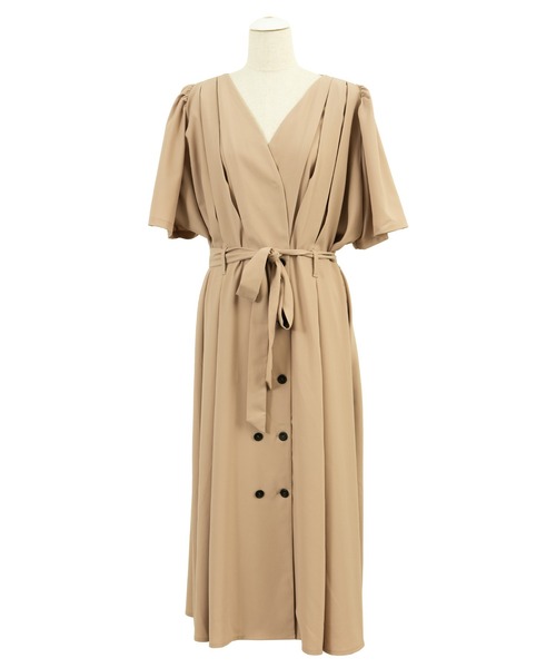 PUNYUS（プニュズ）の「カシュクールロングワンピース（ワンピース・レディース・ベージュ/グリーン/ダークグレー・1/2/4/3）」の16枚目の写真