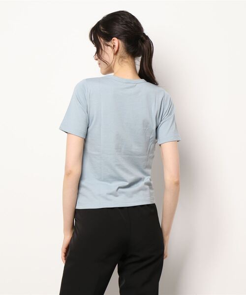 ehka sopo(エヘカソポ)の「ちびロゴTシャツ(Tシャツ/カットソー・レディース・ブラック/サックスブルー/オレンジ/オフホワイト・フリ-)」の5枚目の写真