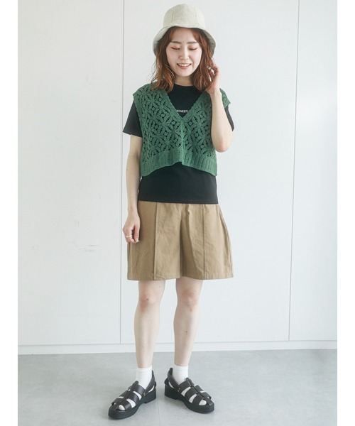 ehka sopo(エヘカソポ)の「ちびロゴTシャツ(Tシャツ/カットソー・レディース・ブラック/サックスブルー/オレンジ/オフホワイト・フリ-)」の9枚目の写真