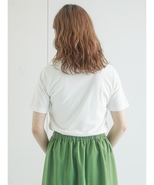 ehka sopo(エヘカソポ)の「ちびロゴTシャツ(Tシャツ/カットソー・レディース・ブラック/サックスブルー/オレンジ/オフホワイト・フリ-)」の21枚目の写真