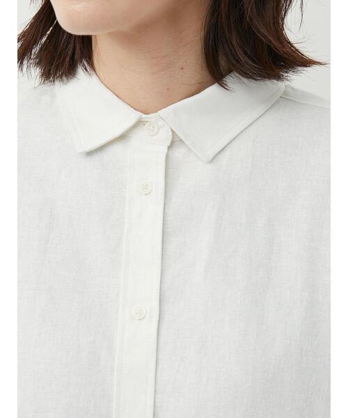 Green Parks(グリーンパークス)の「ベルギーリネンレギュラーシャツ(シャツ/ブラウス・レディース・オフホワイト/グリーン/ダークグレー/モカ・FREE)」の15枚目の写真