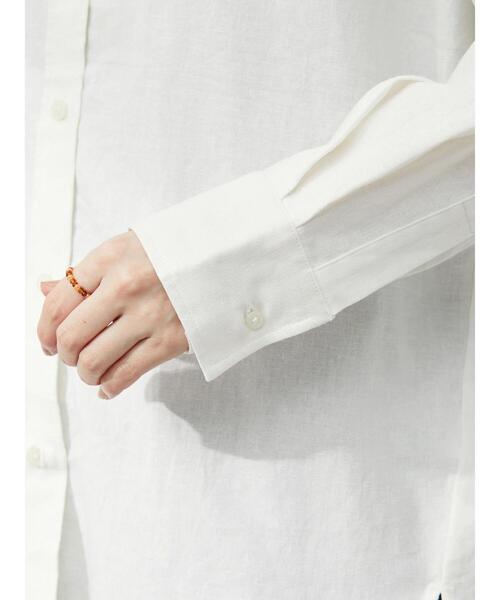 Green Parks(グリーンパークス)の「ベルギーリネンレギュラーシャツ(シャツ/ブラウス・レディース・オフホワイト/グリーン/ダークグレー/モカ・FREE)」の17枚目の写真