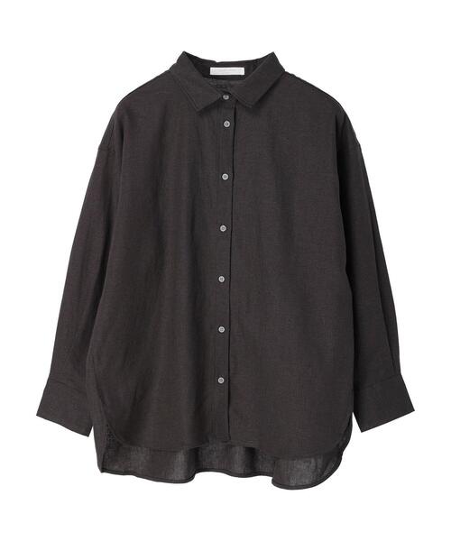 Green Parks(グリーンパークス)の「ベルギーリネンレギュラーシャツ(シャツ/ブラウス・レディース・オフホワイト/グリーン/ダークグレー/モカ・FREE)」の20枚目の写真