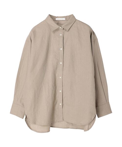 Green Parks(グリーンパークス)の「ベルギーリネンレギュラーシャツ(シャツ/ブラウス・レディース・オフホワイト/グリーン/ダークグレー/モカ・FREE)」の19枚目の写真