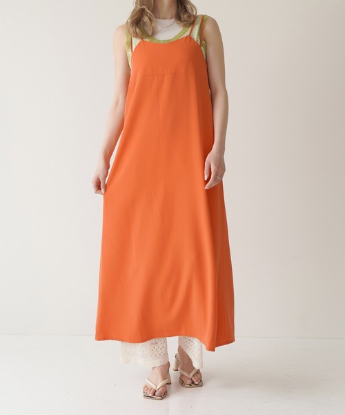 Lull（ルル）の「【Lull / ルル】ダブルストラップキャミワンピース（ワンピース・レディース・グリーン/ブラック/オレンジ/ピンク・ONESIZE）」の17枚目の写真