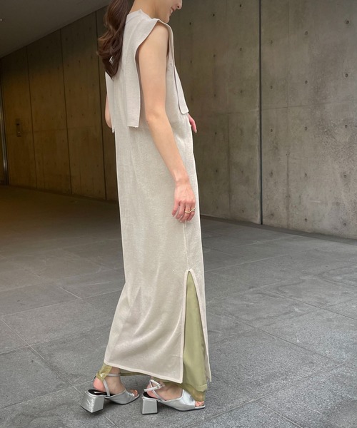 &g'aime(アンジェム)の「【&g’aime】シアーロングニットチュニック(チュニック・レディース・ブラック/オフホワイト/グリーン・FREE)」の20枚目の写真