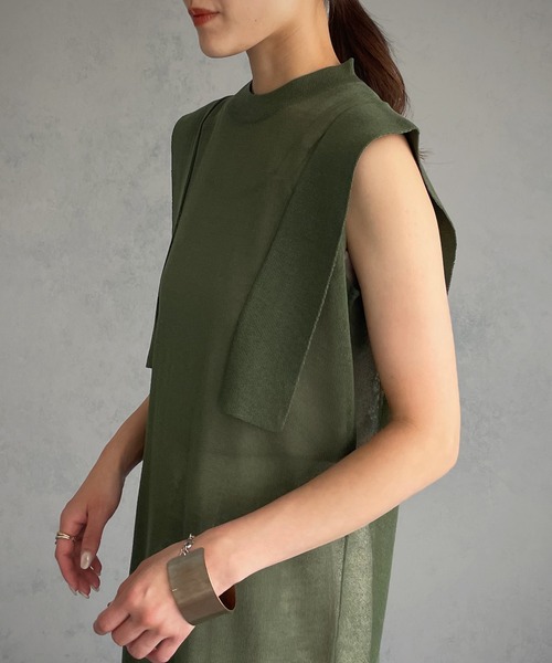 &g'aime(アンジェム)の「【&g’aime】シアーロングニットチュニック(チュニック・レディース・ブラック/オフホワイト/グリーン・FREE)」の22枚目の写真
