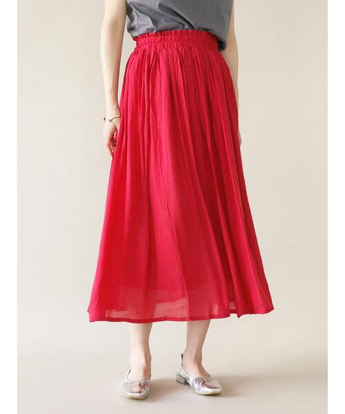 koe（コエ）の「ウエストフリルギャザースカート（スカート・レディース・グリーン/ブルー/ピンク・M）」の4枚目の写真