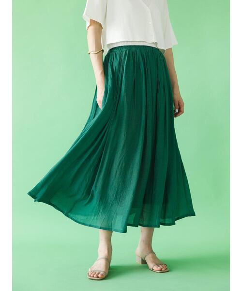 koe（コエ）の「ウエストフリルギャザースカート（スカート・レディース・グリーン/ブルー/ピンク・M）」の21枚目の写真