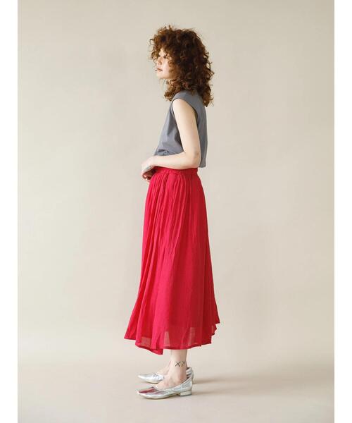 koe（コエ）の「ウエストフリルギャザースカート（スカート・レディース・グリーン/ブルー/ピンク・M）」の6枚目の写真