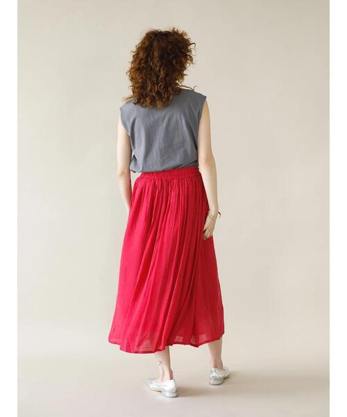 koe（コエ）の「ウエストフリルギャザースカート（スカート・レディース・グリーン/ブルー/ピンク・M）」の7枚目の写真