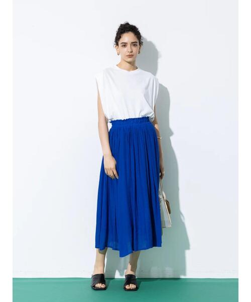 koe（コエ）の「ウエストフリルギャザースカート（スカート・レディース・グリーン/ブルー/ピンク・M）」の8枚目の写真