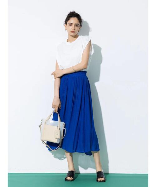 koe（コエ）の「ウエストフリルギャザースカート（スカート・レディース・グリーン/ブルー/ピンク・M）」の9枚目の写真