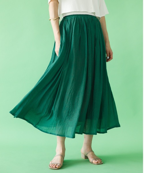 koe（コエ）の「ウエストフリルギャザースカート（スカート・レディース・グリーン/ブルー/ピンク・M）」の2枚目の写真