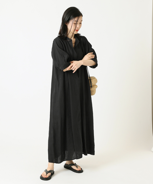 ジャーナルスタンダードレサージュ　リネンスキッパーワンピース journal standard L'essage（ジャーナルスタンダードレサージュ