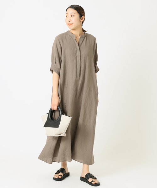 セール】《追加》フレンチリネンスキッパーワンピース