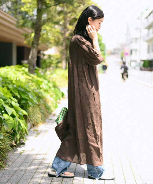 セール】《追加》フレンチリネンスキッパーワンピース（ワンピース