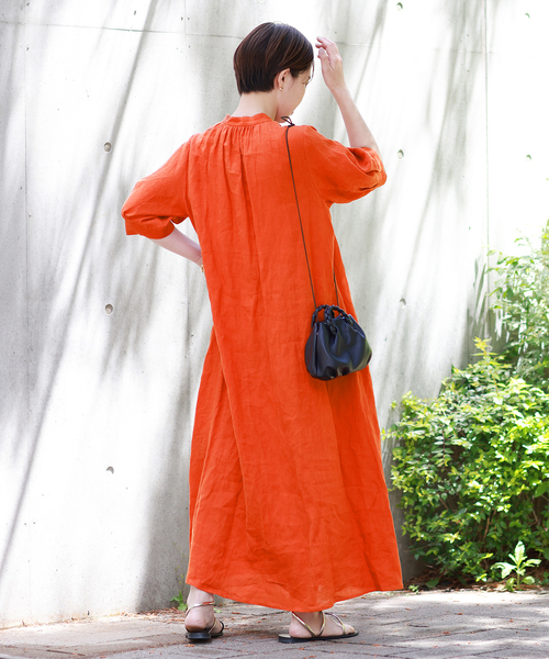 journal standard L'essage(ジャーナルスタンダードレサージュ)の「《追加》フレンチリネンスキッパーワンピース(ワンピース・レディース・ブラウン/オレンジ/ブラック/チャコールグレー・38/36)」の18枚目の写真