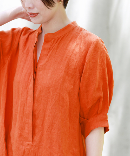 journal standard L'essage(ジャーナルスタンダードレサージュ)の「《追加》フレンチリネンスキッパーワンピース(ワンピース・レディース・ブラウン/オレンジ/ブラック/チャコールグレー・38/36)」の17枚目の写真