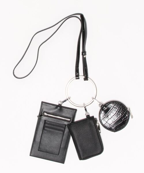 ROSE BUD（ローズバッド）の「ショルダーマルチケース（クラッチバッグ・レディース・ブラック/イエロー・FREE）」の6枚目の写真