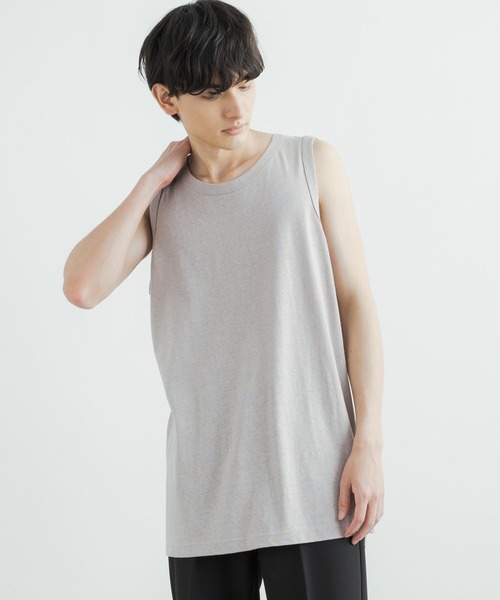 Audience（オーディエンス）の「日本製/国産 プレミアリネンコットン天竺タンクトップ AUD6368（タンクトップ・メンズ・オフホワイト/ミント/グレイッシュベージュ/チャコール・M/L/XL）」の11枚目の写真