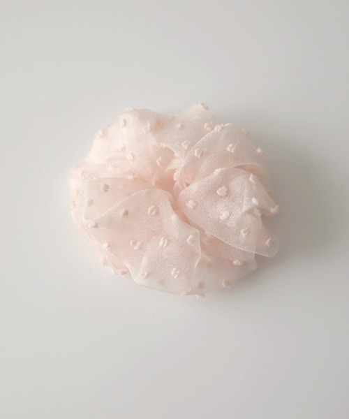 UNE MANSION(ユヌマンション)の「ドットシースルーシュシュ(シュシュ・レディース・ホワイト/スカイブルー/ブラック/ピンク・ONE SIZE)」の4枚目の写真