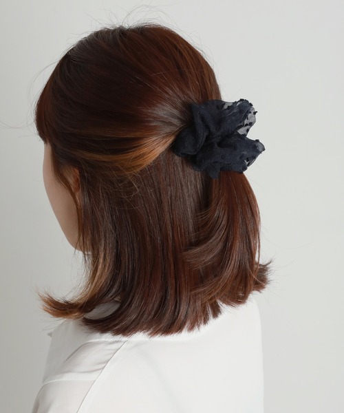 UNE MANSION(ユヌマンション)の「ドットシースルーシュシュ(シュシュ・レディース・ホワイト/スカイブルー/ブラック/ピンク・ONE SIZE)」の17枚目の写真