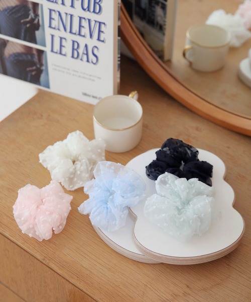 UNE MANSION(ユヌマンション)の「ドットシースルーシュシュ(シュシュ・レディース・ホワイト/スカイブルー/ブラック/ピンク・ONE SIZE)」の22枚目の写真