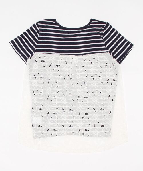 REAL CUBE（リアルキューブ）の「バックレースボーダーTシャツ（Tシャツ/カットソー・レディース・ホワイト×ブラック/ネイビー×ホワイト・M）」の9枚目の写真