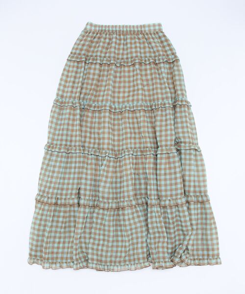 ROSE BUD（ローズバッド）の「ギンガムティアードスカート（スカート・レディース・ブルー/ピンク・FREE）」の3枚目の写真