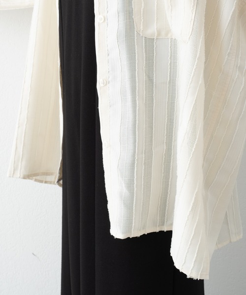Kastane(カスタネ)の「ストライプジャガードシャツ(シャツ/ブラウス・レディース・アイボリー/グリーン/オレンジ・FREE)」の20枚目の写真