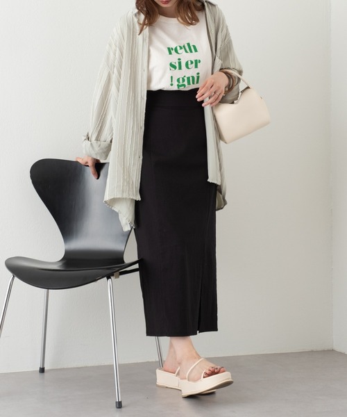 Kastane(カスタネ)の「ストライプジャガードシャツ(シャツ/ブラウス・レディース・アイボリー/グリーン/オレンジ・FREE)」の21枚目の写真