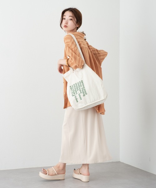 Kastane(カスタネ)の「ストライプジャガードシャツ(シャツ/ブラウス・レディース・アイボリー/グリーン/オレンジ・FREE)」の8枚目の写真