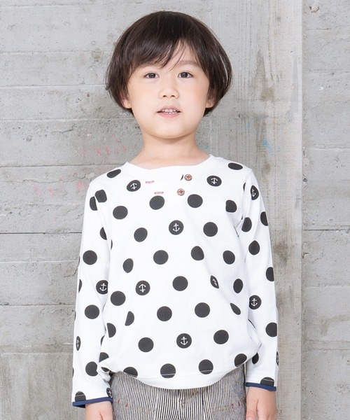 RAGMART(ラグマート)の「総柄プリントTシャツ(Tシャツ/カットソー・キッズ・ブラウン/オフホワイト・120cm/130cm/110cm/100cm)」の2枚目の写真