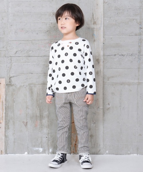 RAGMART(ラグマート)の「総柄プリントTシャツ(Tシャツ/カットソー・キッズ・ブラウン/オフホワイト・120cm/130cm/110cm/100cm)」の4枚目の写真