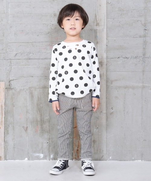 RAGMART(ラグマート)の「総柄プリントTシャツ(Tシャツ/カットソー・キッズ・ブラウン/オフホワイト・120cm/130cm/110cm/100cm)」の3枚目の写真