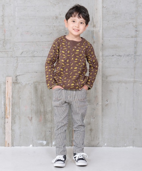 RAGMART(ラグマート)の「総柄プリントTシャツ(Tシャツ/カットソー・キッズ・ブラウン/オフホワイト・120cm/130cm/110cm/100cm)」の6枚目の写真