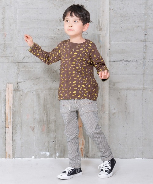 RAGMART(ラグマート)の「総柄プリントTシャツ(Tシャツ/カットソー・キッズ・ブラウン/オフホワイト・120cm/130cm/110cm/100cm)」の7枚目の写真