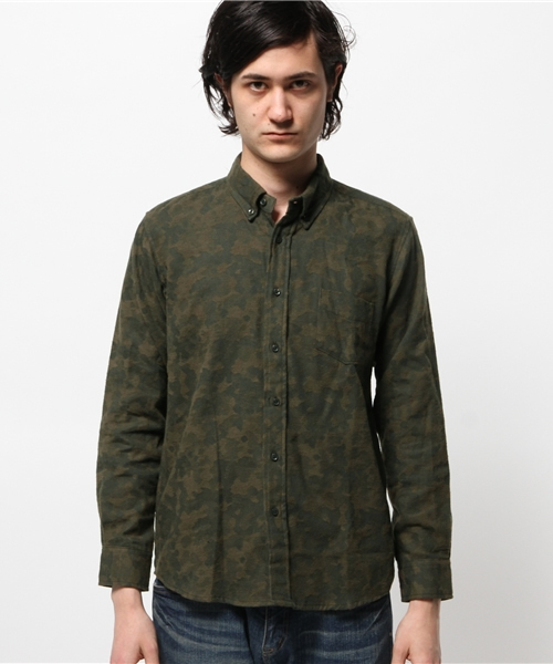 OUTLET（アウトレット）の「【WHO'S WHO gallery】POPカモジャガ起毛（シャツ/ブラウス・メンズ・カーキ・MEDIUM）」の2枚目の写真