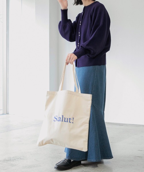 BONLECILL(ボンルシール)の「ラグランボリュームスリーブ パールボタンニットカーディガン(カーディガン/ボレロ・レディース・ブラック/ネイビー/レッド/アイボリー/ブラック系1/グレー/ピンク・FREE)」の14枚目の写真