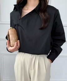 アシンメトリーデザインルーズシャツ