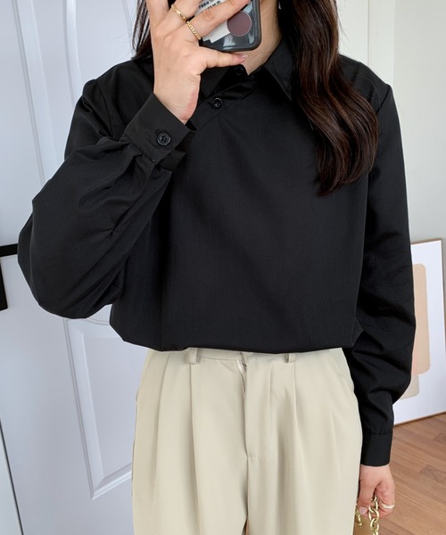 ABITOKYO(アビトーキョー)の「アシンメトリーデザインルーズシャツ(シャツ/ブラウス・レディース・ブラック/ブラック系その他/ブルー系その他/ホワイト・S/M)」の9枚目の写真